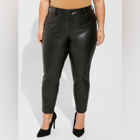 torrid Pants - TORRID - Perfect Skinny Faux Leather Mid Rise PantSz 18